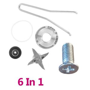 SILVER CREST 6 In 1 Blender Spare Part Full Replacement Kit With Blade Drive, Coupling Ring,  Gasket &  Screw - Silver/Black