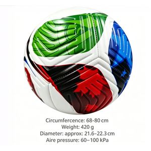 Size 5 PU Training Soccer Ball, Machine Stitched Football for Indoor Outdoor Match Competition Training, with Needle & Net Bag