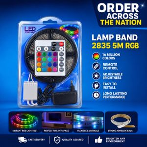 Cm 5M 2835 RGB LED Strip Light Kit with Remote Control – Multicolor