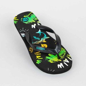 Olaian Boys' flip-flops 120 vanlife black