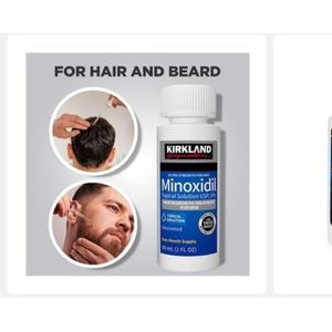 Kt Cosmetics 1pcs Kirkland Minoxidil Topical Solution for Men 60ml, Unscented Hair & Scalp Care Solution For Hair & Bear Growth 