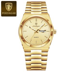 POEDAGAR821 Men's Wristwatch  Business Gold