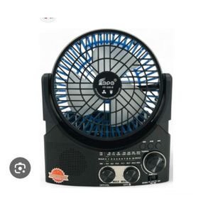AD 2 in 1 Portable Desktop Solar Rechargeable  Radio Fan  - Multicolours