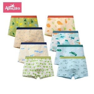 Arsuxeo 8pcs Boys Boxer Sets Briefs Kids Cotton Underwear Baby Underpants Teenager Cartoon Children Panties