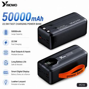 Yinowo PC19 50000mAh power bank 22.5W Super Fast Charge with four charging ports（New version）