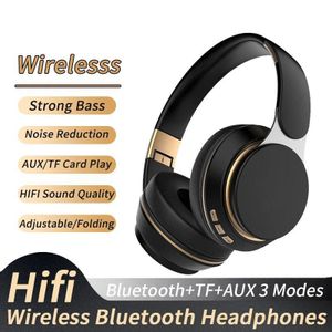 Wireless Headphones Foldable Adjustable Stereo Gaming Earphone Bluetooth+TF Play+3.5mm AUX 3 Modes HIFI Heavy Bass Headsets