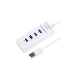 4 Port USB Hub 3.0, Data Transfer USB Data Port Hub Splitter - White