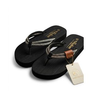 Women's Casual Black Rhinestone Thong Flip-Flops – Silver Crystal Platform Sandals & House Slippers