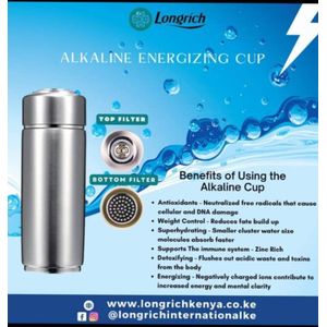 Longrich Classy Style Alkaline Energy PI Cup – 400ml Stainless Steel Water Purifier Bottle
