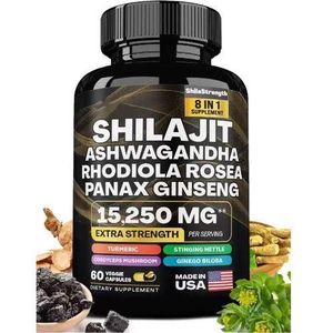 BIYODE Shilajit Ashwagandha + Rhodiola Rosea + Panax Ginseng – Herbal Wellness & Energy Support