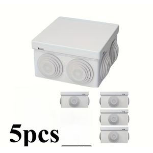 5pcs Junction Box 85x85x50 – White ABS Waterproof Cable Connector Enclosure