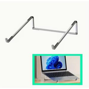 Foldable Laptop Stand for Desk, Universal Laptop Riser Ventilated Holder Mount Compatible with MacBook, Notebook, ASUS, Acer and More, Silver