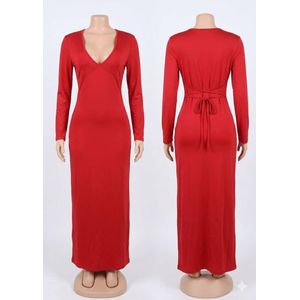 SHEIN Red Fashion Nova Brooke Long Sleeve Maxi Dress -Size L