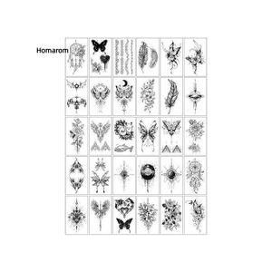 Homarom Temporary Tattoo Body Art Sticker - 30 Sheets With Differ,Butterfly And Flower,Each Size 5.7x9.7cm