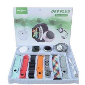 D99 PLUS 7-in-1 Smartwatch Combo Pack - The Ultimate Multi-Accessory Smart Gadget Set - Black