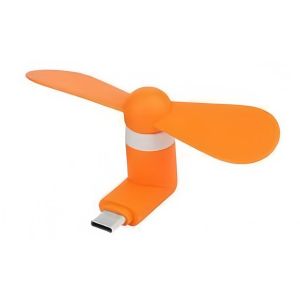 Portable OTG Mini Fan - Plugs Into Type C Phone Charging Port - Orange