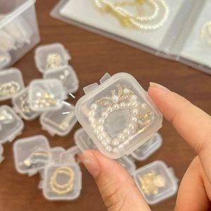 Quality 10pcs Transparent Square Plastic Jewelry Packaging Boxes / Storage Case