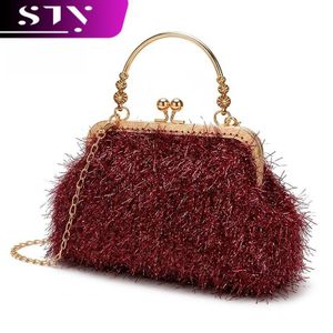 STY Lady Evening Bags Elegant Top-Handle Bag Mini Handbags Exquisite Tiny Red Bags