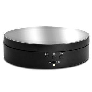 Solar Powered Black Small Spinning Display Turntable