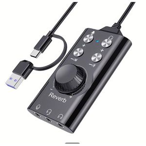 USB 7.1 External Sound Card Plugs Play For PC Mobile Live Streaming High Fidelities Sound