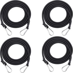 Bungee Cords, 4 Pack Strong Elastic Bungee Straps with Carabiner Hooks