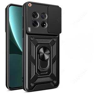 TECNO Camon 30 4G Case Slide Window Lens Protection with Magnetic Stand Ring - Black