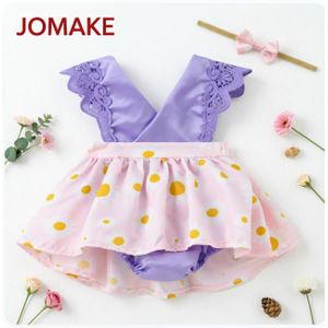 JOMAKE 1M-3Y Girls' Romper Suit, Purple with Small Daisies