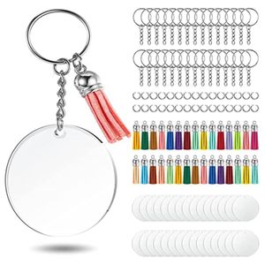 150pcs Acrylic With Rings For Vinyl, Clear Key Chains Rectangle Acrylic  Blanks For And Project