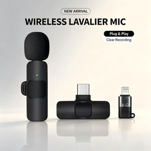 Yaticrab Wireless Lavalier Mic | Dual Type-C & Apple Interface | Noise Reduction for Phone Live Streaming, TikTok & Vlogs