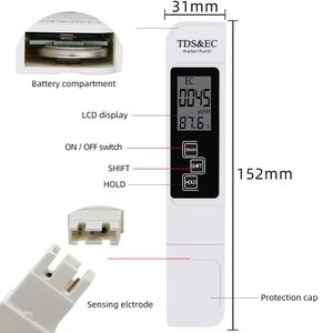 Others Digital TDS & EC Water Quality Meter with Temperature Display