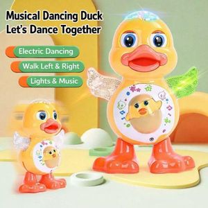 Electric sound and light toys, musical dancing children's toys,Singing, Dancing, Waddling Cartoon Duck Toy - Cute Electric Plush Doll for Kids with Music and Lights