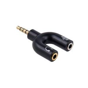 3.5mm Stereo Male To 3.5mm Headphone Mic Female Splitter Adapterblack