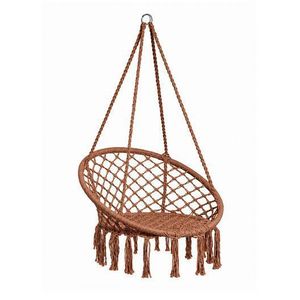 Cotton Hanging Chair Swings Comfortable Sturdy Knitted For Living Room & Patio - Brown