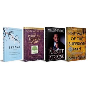 Penguin Books Ltd Purpose & Life Mastery Bundle: Ikigai + The Purpose Driven Life + In Pursuit of Purpose + The Way of the Superior Man