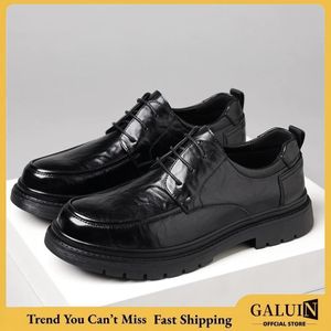 GALUIN Men's Loafers Classic Business Formal Shoes - Black