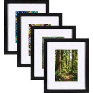 A Bonne 4 Set A1 (58.42cm x 83.82cm) Black Wooden Empty Frames With Perspex