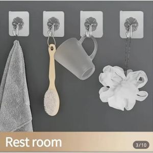 AD 6pcs Adhesive Self Stick Hook - Multicolour