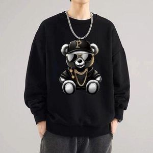 TOUPHY Men's Sweatshirt Casual Long Sleeve T-Shirts Pocket-Black - Black - L