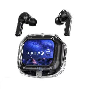 Wireless Touch Screen Headphones, Full-Color Transparent Earbuds , ANC Noise Reduction, HIF Stereo Sound - Black