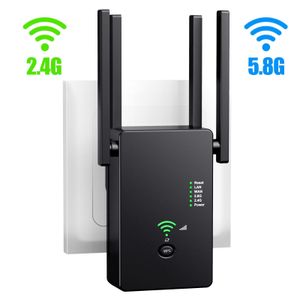 1200Mbps Dual-Band WiFi Repeater Extender – 4 Antennas, UK Plug, Wide Coverage For Office/Home