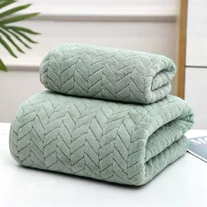2pcs Bath Towels Soft Towel and Facial Towels-green