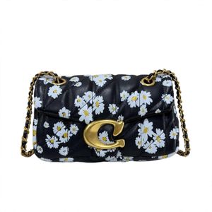 V-one Fashion quilted cross- black daisy design body ladies bag - 