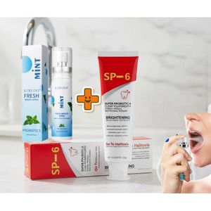 YAYASHI SUPER PROBIOTIC 6 TOOTHPASTE(ADVANCE TEETH WHITENING) ,120g+ PROBIOTIC MOUTH ODOR  REMOVAL SPRAY, 20ML