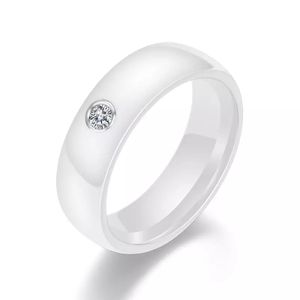 Pure White Ceramic No Fade Ring - 6mm White
