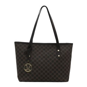 General Miss DG 2025 New Fashionable Commuting Tote Bag, Stylish Single Shoulder Bag, Large Capacity Handbag Coffee