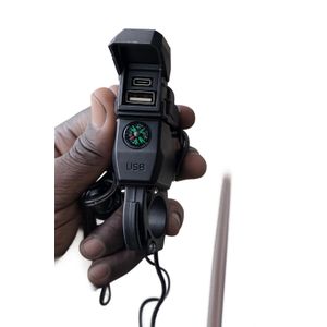 Motorcycle USB & Type c Charger-Black