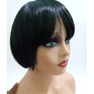 Short black French wig cap