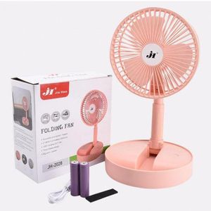 Jia Jia Hao Foldable Rechargeable Battery Operated Portable Fan With USB Charging Cable - Pink