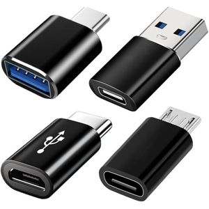 Caltucus Core USB C Adapters 4 Pack, USB C to USB 3.0 OTG Adapter, Micro USB to USB C Adapter Compatible with MacBook Pro, Samsung Galaxy, Smartphones, Laptop, PC, in Car and More