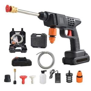 48V Rechargeable Electric Pressure Washer Gun Machine Tool for Cars - Black